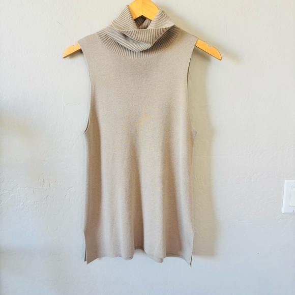 Splendid | Sleeveless Tan Turtleneck Sweater size‎ S - Picture 1 of 7